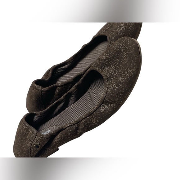 Minnetonka Brown Metallic Leather Ballet Flats 7.5 Comfort Slip-On - Picture 3 of 7